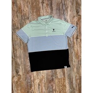 Mens Puma Silver Cup Golf Polo Shirt Size XL Striped Color Block
